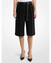 Michael Kors - Pleated Wool Blend Trouser Shorts - Lyst