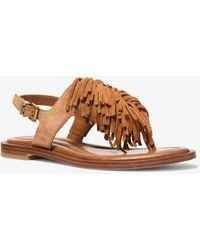MICHAEL Michael Kors - Indra Fringed Suede Sandal - Lyst