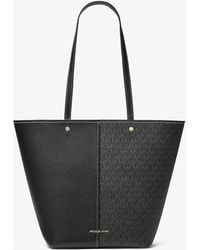 Michael Kors - Flora Large Signature Logo And Leather Tote Bag - Lyst