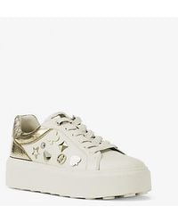 Michael Kors - Romey Embellished Mixed-Media Platform Sneaker - Lyst