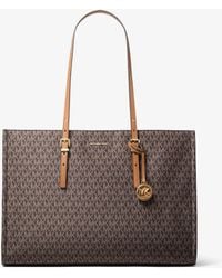 MICHAEL Michael Kors - Mk Zadie Large Signature Logo Printed Tote Bag - Lyst