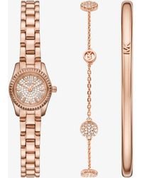 Michael Kors - Mk Petite Lexington Pavé-Tone Watch And Jewelry Gift Set - Lyst