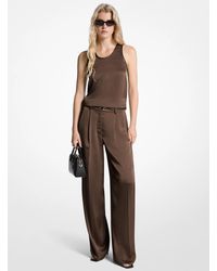 MICHAEL Michael Kors - Mk Drapey Satin Wide Leg Trousers - Lyst