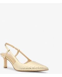 Michael Kors - Mk Alora Metallic Snake Embossed Leather Slingback Pump - Lyst