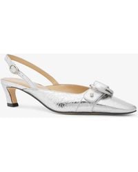Michael Kors - Jaden Metallic Crushed Leather Slingback Pump - Lyst