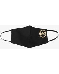 Michael Kors Logo Charm Stretch Cotton Face Mask - Black