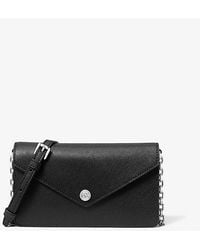 Michael Kors - Small Saffiano Leather Envelope Crossbody Bag - Lyst