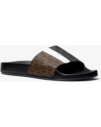 MICHAEL Michael Kors Sandalo Slide Ayla Con Logo Color Block - Nero
