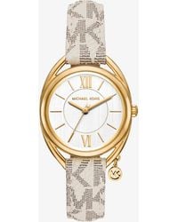 Michael Kors - Mk Mini Leia-Tone And Signature Logo Strap Watch - Lyst