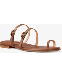 Michael Kors - Kya Leather Flat Sandal - Lyst