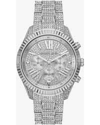 Michael Kors - Oversized Lexington Pavé-Tone Watch - Lyst