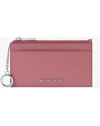 MICHAEL Michael Kors - Mk Jet Set Small Pebbled Leather Card Case - Lyst