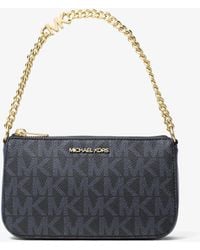 Michael Kors Outlet - Mk Jet Set Small Signature Logo Chain Pochette - Lyst
