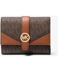 Michael Kors - Greenwich Medium Signature Logo Trifold Wallet - Lyst