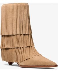 Michael Kors - Mk Botte Jayla En Daim À Franges - Lyst