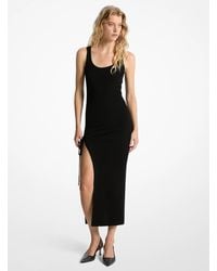 MICHAEL Michael Kors - Mk Stretch Wool Blend Ruched Tank Dress - Lyst