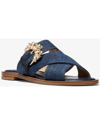 Michael Kors Sandalo Frieda In Denim - Blu