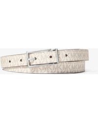 Michael Kors - Mk Reversible Signature Logo And Leather Belt - Lyst