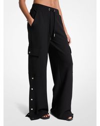 MICHAEL Michael Kors - Mkpantalón Cargo De Pierna Ancha De Crepé Elástico - Lyst