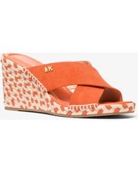MICHAEL Michael Kors - Mk Kenzie Suede Wedge Sandal - Lyst