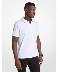 Michael Kors - Mk Greenwich Logo Print Cotton Jersey Polo Shirt - Lyst