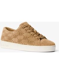 MICHAEL Michael Kors - Mk Keaton Logo-Embossed Suede Trainers - Lyst