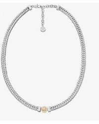 Michael Kors - Pavé Logo Foxtail Chain Necklace - Lyst