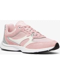 MICHAEL Michael Kors - Riley Mixed-Media Trainer - Lyst