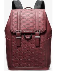 Michael Kors - Colby Medium Logo Embossed Burnished Leather Backpack - Lyst