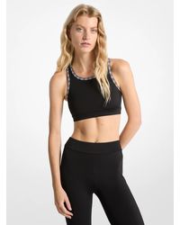 MICHAEL Michael Kors - Logo Tape Sports Bra - Lyst