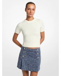 MICHAEL Michael Kors - Mk Needle Punch Denim Mini Skirt - Lyst