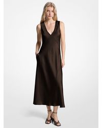 MICHAEL Michael Kors - Mk Satin Midi Dress - Lyst