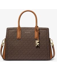 Michael Kors - Mk Borsa A Mano Laila Media Con Logo - Lyst