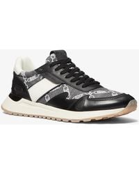 Michael Kors - Zapatilla Miles de piel y jacquard con logotipo imperio - Lyst