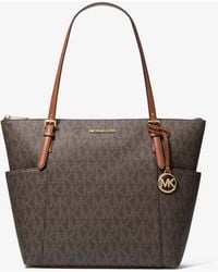 Michael Kors Outlet - Mk Charlotte Medium Signature Logo Top-Zip Tote Bag - Lyst