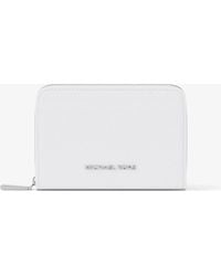 MICHAEL Michael Kors - Mk Jet Set Small Pebbled Leather Zip-Around Card Case - Lyst