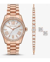 Michael Kors - Lexington Three-hand Stainless Steel Watch 38mm And Jewelry Gift Set - Lyst