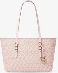 MICHAEL Michael Kors - Mk Quinn Medium Signature Logo And Leather Tote Bag - Lyst