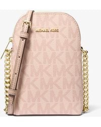 Michael Kors Outlet - Mk Small Signature Logo Smartphone Crossbody Bag - Lyst