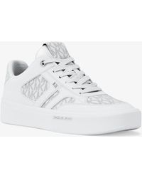 Michael Kors - Mk Dane Leather And Signature Logo Trainer - Lyst