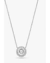 Michael Kors - Precious Metal-plated Sterling Silver Pavé Halo Necklace - Lyst