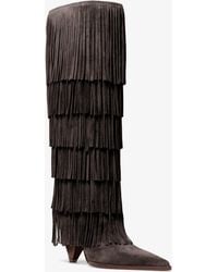 MICHAEL Michael Kors - Mk Jayla Fringed Suede Tall Boot - Lyst