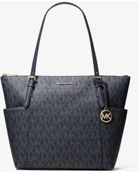 Michael Kors Outlet - Mk Charlotte Medium Signature Logo Top-Zip Tote Bag - Lyst