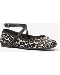 MICHAEL Michael Kors - Mk Collette Leopard Print Calf Hair Ballet Flat - Lyst