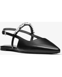 MICHAEL Michael Kors - Mk Dina Flex Leather Slingback Flat - Lyst