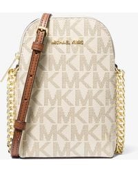 Michael Kors Outlet - Mk Small Signature Logo Smartphone Crossbody Bag - Lyst