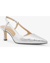 MICHAEL Michael Kors - Mk Escarpin Alora En Cuir Métallisé Effet Serpent En Relief Avec Bride Arrière - Lyst