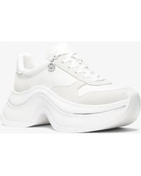 MICHAEL Michael Kors - Mk Arla Leather And Suede Trainer - Lyst
