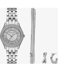 Michael Kors - Mini Harlowe Pavé-Tone Watch And Jewelry Set - Lyst