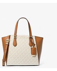 Michael Kors - Taryn Small Signature Logo And Leather Convertible Crossbody Bag - Lyst